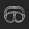 Swimming goggles chalk white icon on dark background