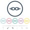 Swimming goggles flat color icons in round outlines