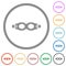 Swimming goggles flat icons with outlines