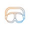 Swimming goggles gradient linear vector icon