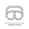 Swimming goggles linear icon