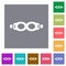 Swimming goggles square flat icons
