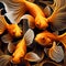 swimming goldfish background Generative AI