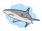 Swimming Grey Shark Vector Cartoon