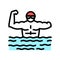 swimming handicapped athlete color icon vector illustration