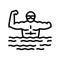 swimming handicapped athlete line icon vector illustration