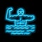 swimming handicapped athlete neon glow icon illustration