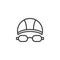 Swimming hat and glasses line icon