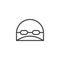 Swimming hat and glasses outline icon