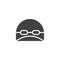 Swimming hat and glasses vector icon