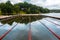 Swimming lanes on a lake