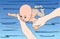 Swimming lesson for baby