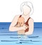 Swimming lesson for baby