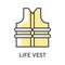 Swimming life vest or jacket isolated icon, protective wear