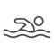 Swimming line icon, sport and water, swimmer sign, vector graphics, a linear pattern on a white background.