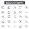 Swimming line icons, signs, vector set, linear concept, outline illustration