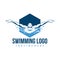 Swimming Logo. Swimmer icon with caption