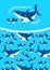 Swimming makes me hungry repeat pattern background