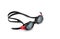 Swimming mask-glasses for athletes, black with red, isolate on a white background