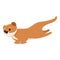 Swimming mink icon, cartoon style