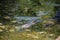 swimming nutria close to stones