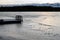 Swimming pier on winter