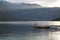 Swimming platform in nature scenery, Lake Bohinj, Slovenia