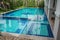 Swimming pool in backyard