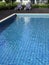 Swimming pool with clean clear water, vertical style.