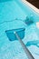 Swimming pool cleaning with Skimmer and underwater cleaning robot