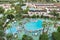 Swimming pool in a hotel in Los Cristianos city. Tenerife. Canary Islands, Spain.