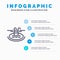 Swimming, Pool, Hotel, Serves Blue Infographics Template 5 Steps. Vector Line Icon template