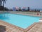 Swimming pool, La Cabana resort, North Goa, India.