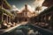 Swimming pool of luxury hotel in the tropics. generative ai