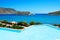 Swimming pool at luxury hotel with a view on Spinalonga Island