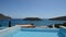 Swimming pool at luxury villa with view on Spinalonga island