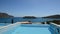 Swimming pool at luxury villa with view on Spinalonga island