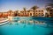 Swimming pool at morning, Hurghada, Egypt