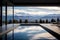 Swimming pool overlooking snow-capped mountains