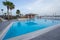 A swimming pool in a resort along the beach of the town of Tyre, Lebanon