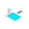 Swimming pool tower 3d isometric icon