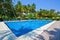 Swimming pool in a tropical hotel