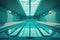 swimming pool with underwater view of swimming lanes and diving boards