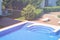 Swimming pool at villa high angle view