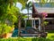 Swimming pool and wooden Swing of the luxury villa, Samui, Thailand