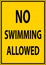Swimming Prohibited Sign, No Swimming Allowed