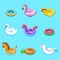 Swimming rings. Inflatable float buoy kid toys float ring lifebuoy rescue belt duck beach pool swim summer vacation