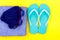 Swimming set - slippers, towel, goggles, swimming cap