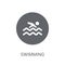 Swimming sign icon. Trendy Swimming sign logo concept on white b