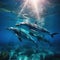 Swimming Spinner dolphins in the